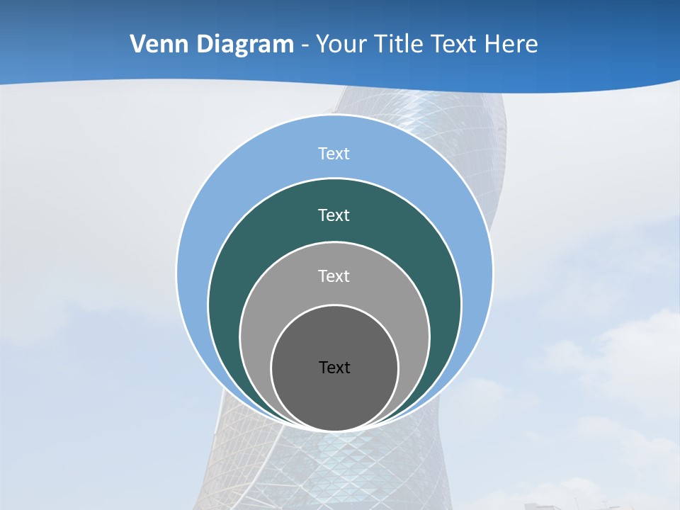 A Large Blue Building With A Sky Background PowerPoint Template