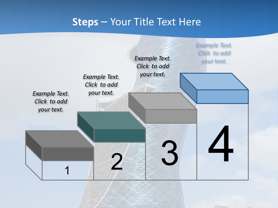 A Large Blue Building With A Sky Background PowerPoint Template