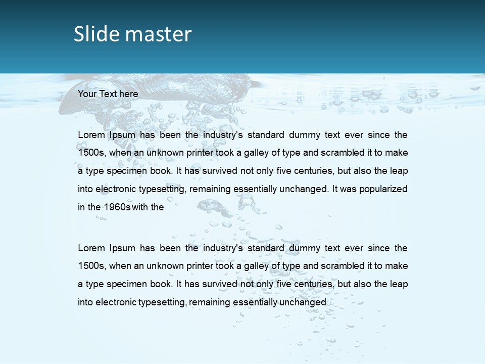 A Blue Water Powerpoint Presentation With Bubbles PowerPoint Template