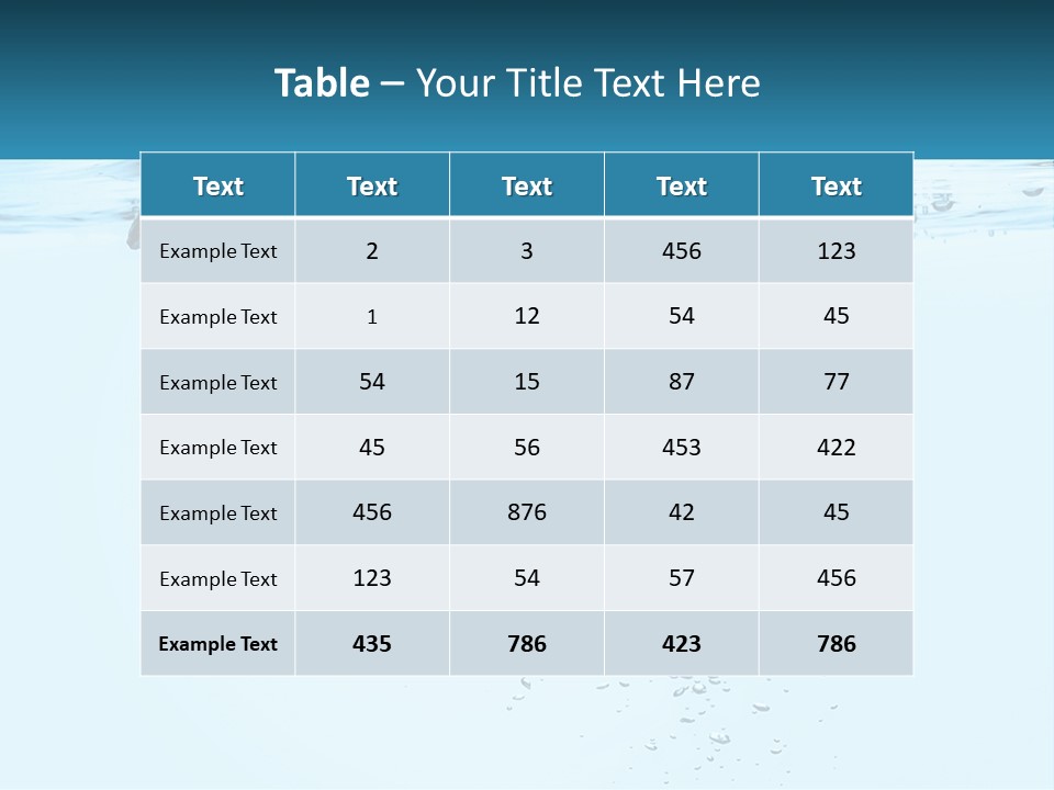 A Blue Water Powerpoint Presentation With Bubbles PowerPoint Template