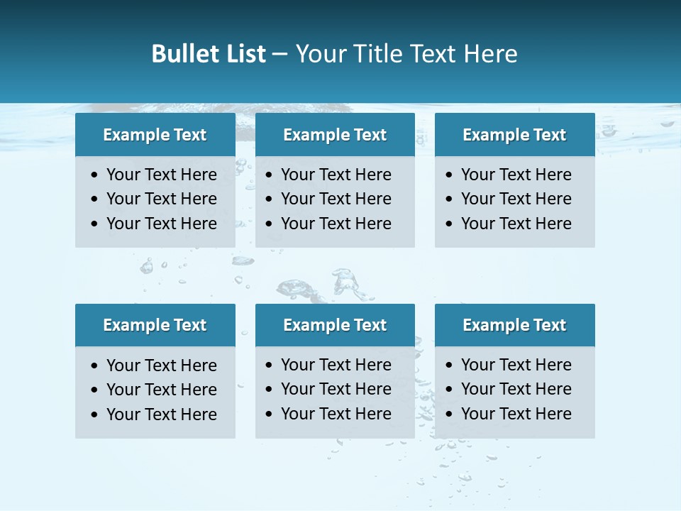 A Blue Water Powerpoint Presentation With Bubbles PowerPoint Template