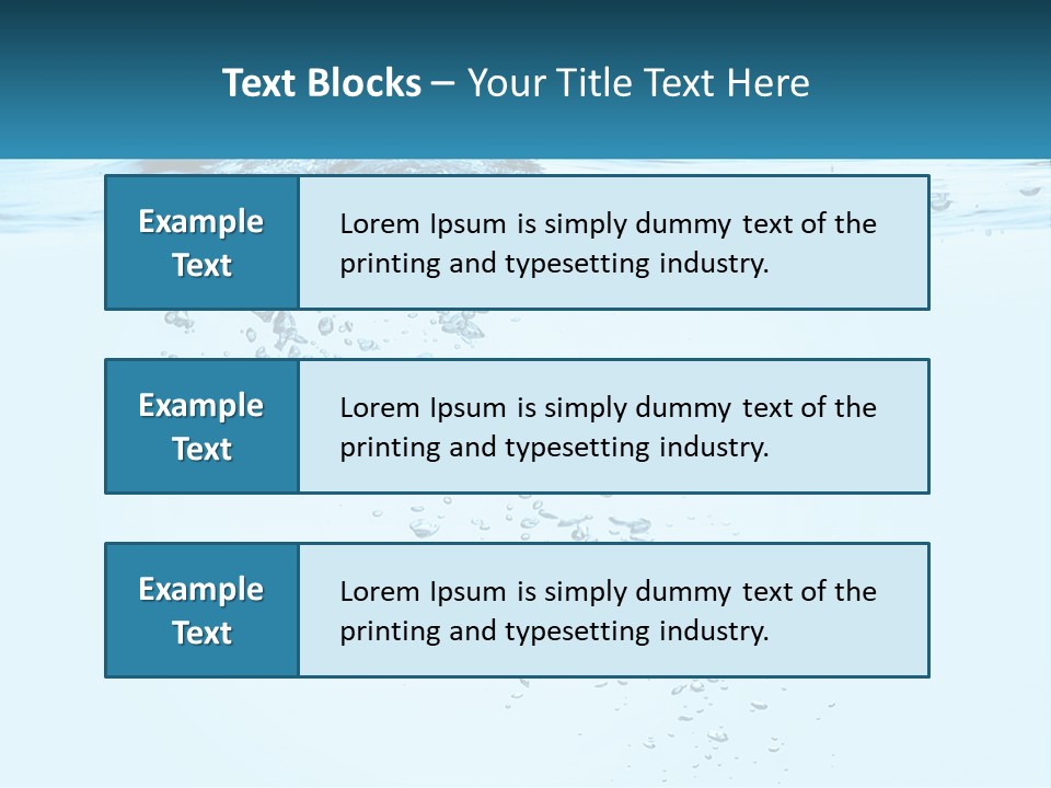 A Blue Water Powerpoint Presentation With Bubbles PowerPoint Template