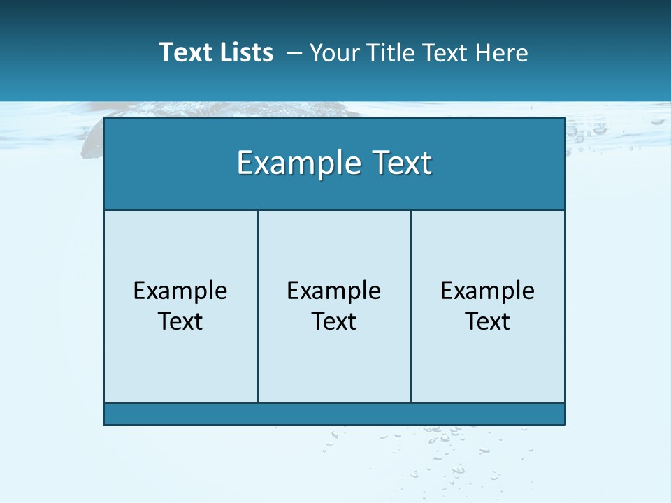 A Blue Water Powerpoint Presentation With Bubbles PowerPoint Template