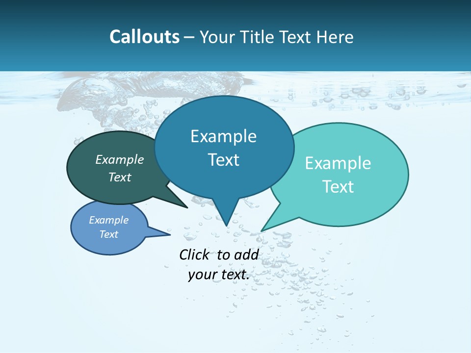A Blue Water Powerpoint Presentation With Bubbles PowerPoint Template