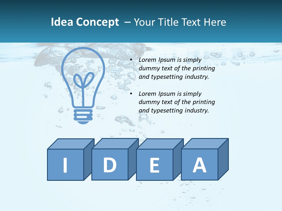 A Blue Water Powerpoint Presentation With Bubbles PowerPoint Template