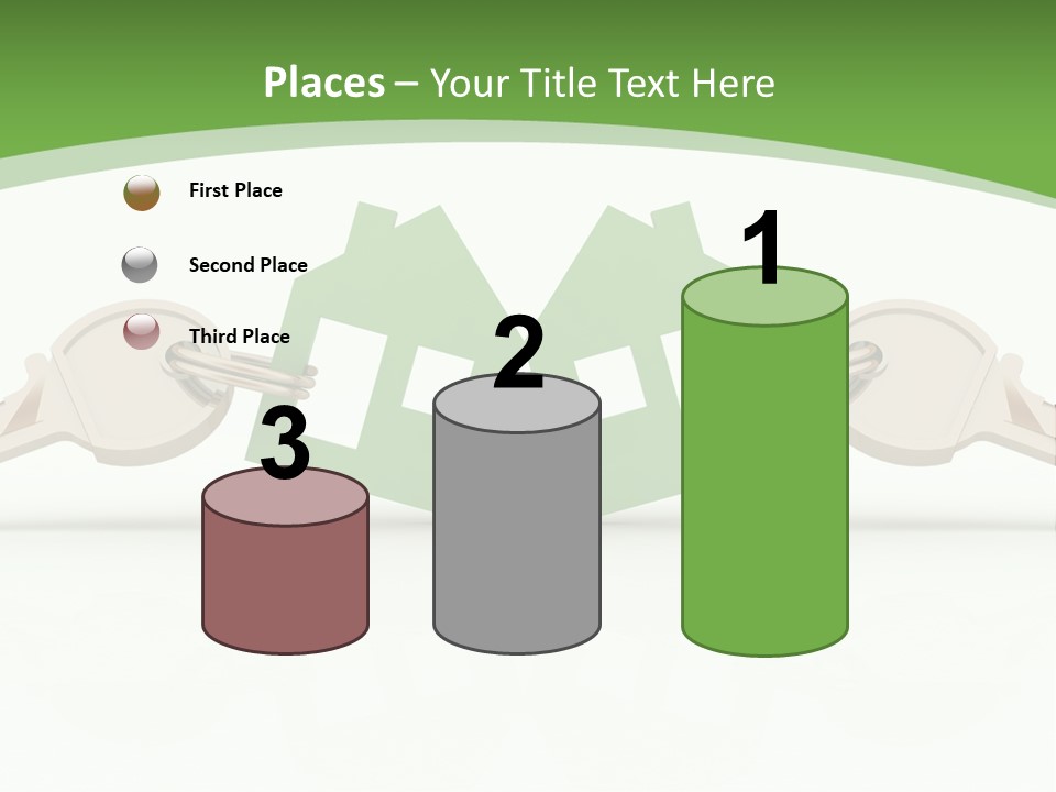 A Green House With Two Keys On Top Of It PowerPoint Template