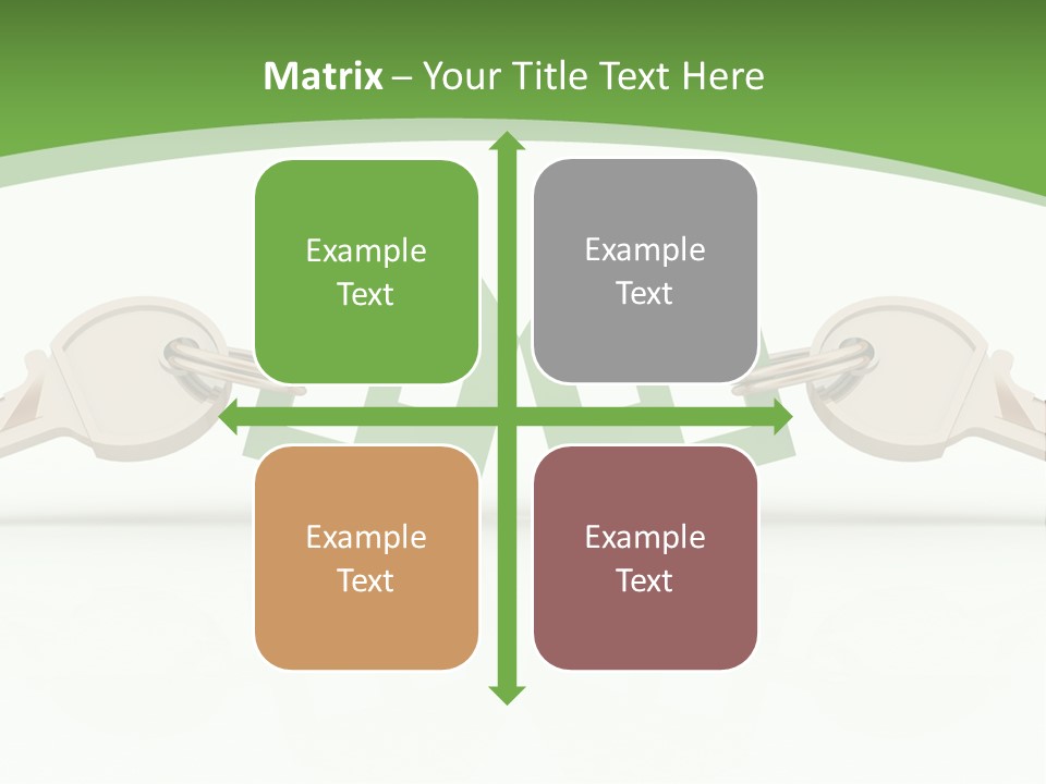 A Green House With Two Keys On Top Of It PowerPoint Template