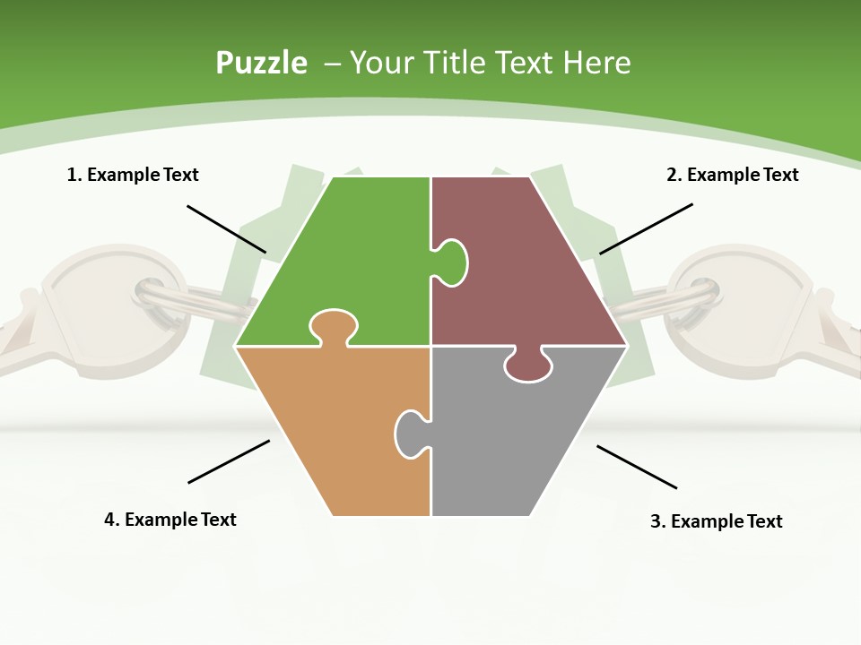 A Green House With Two Keys On Top Of It PowerPoint Template