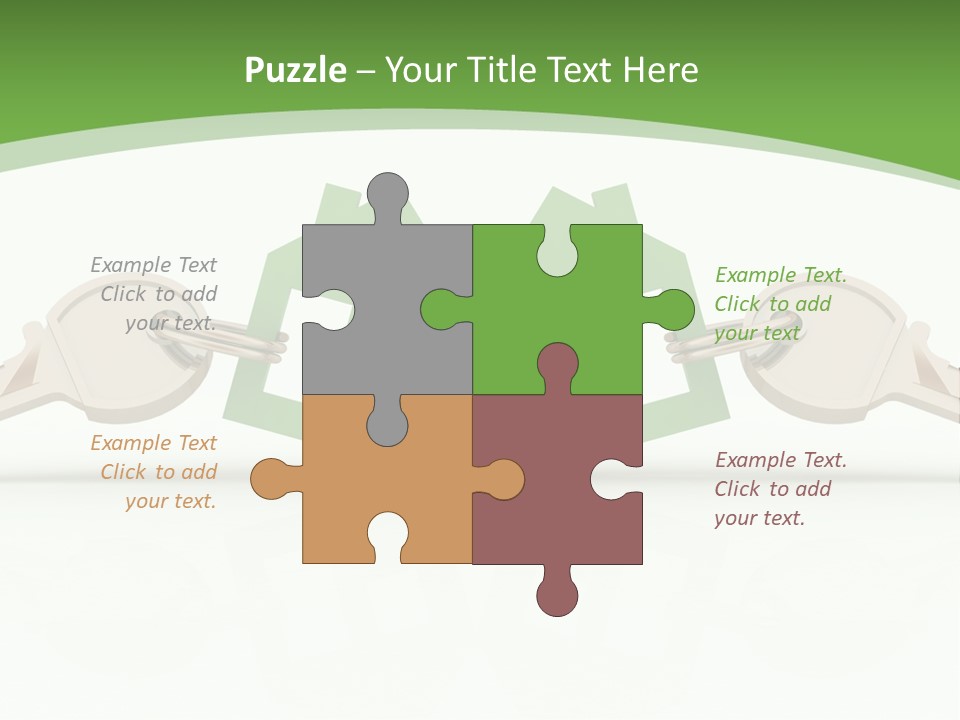 A Green House With Two Keys On Top Of It PowerPoint Template