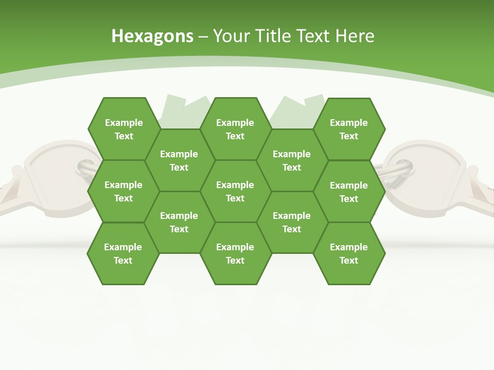 A Green House With Two Keys On Top Of It PowerPoint Template