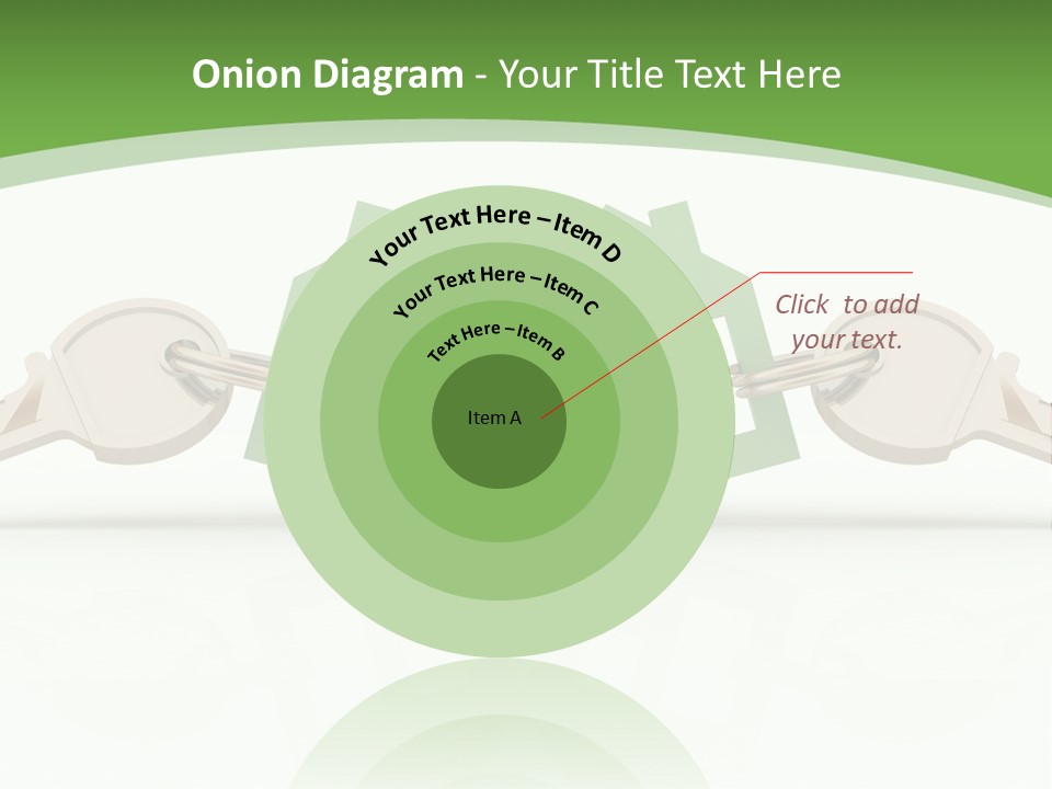 A Green House With Two Keys On Top Of It PowerPoint Template