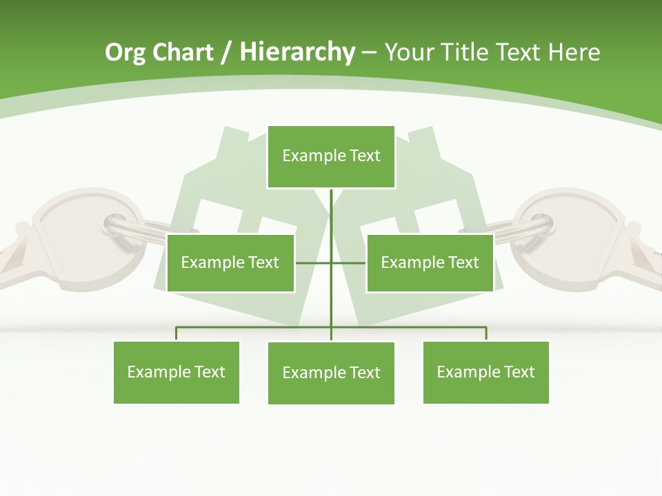 A Green House With Two Keys On Top Of It PowerPoint Template