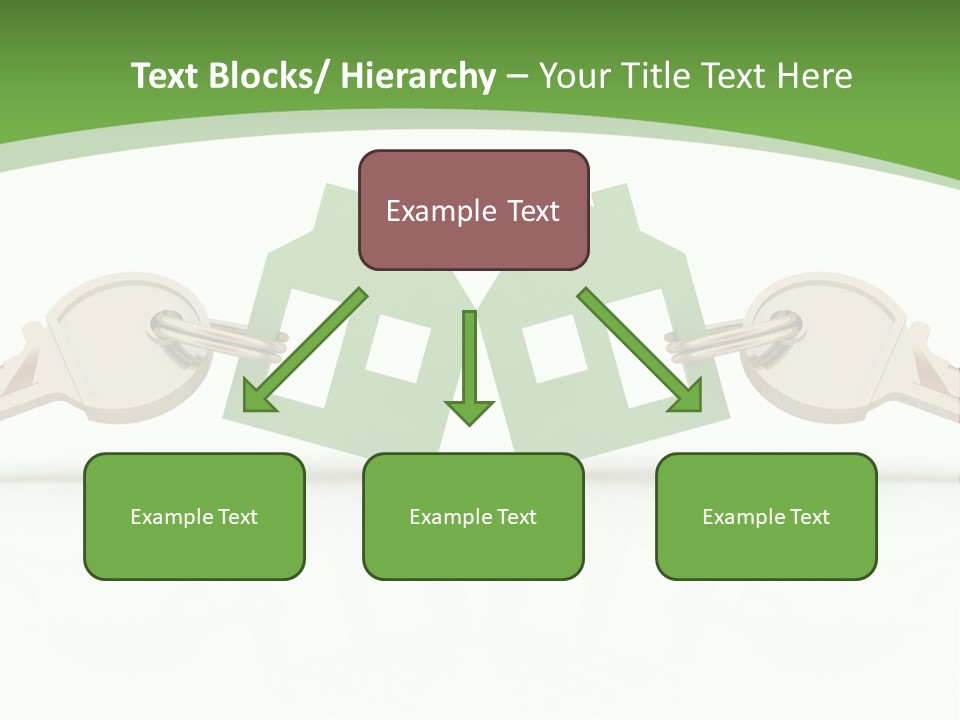 A Green House With Two Keys On Top Of It PowerPoint Template