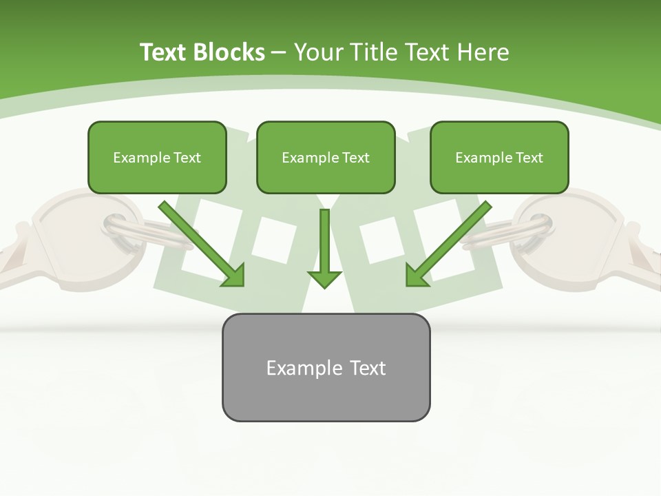 A Green House With Two Keys On Top Of It PowerPoint Template