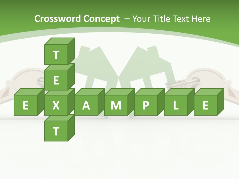 A Green House With Two Keys On Top Of It PowerPoint Template