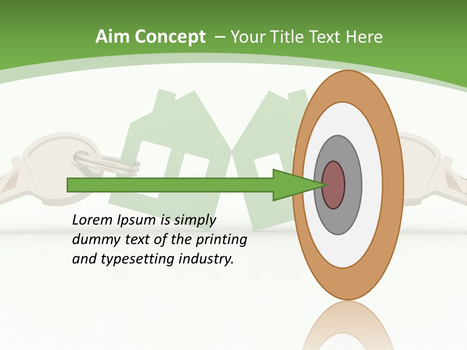 A Green House With Two Keys On Top Of It PowerPoint Template