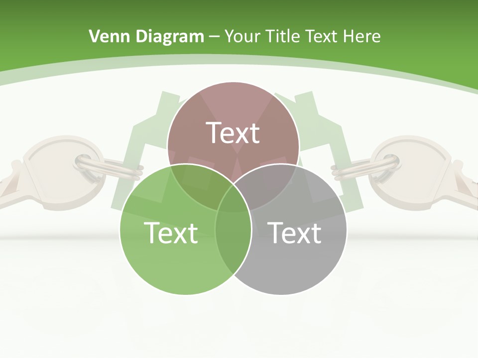 A Green House With Two Keys On Top Of It PowerPoint Template