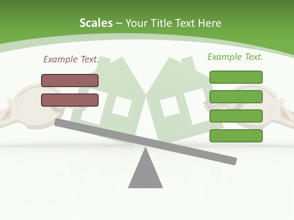 A Green House With Two Keys On Top Of It PowerPoint Template