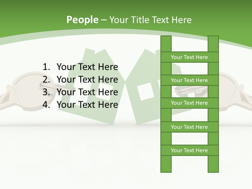 A Green House With Two Keys On Top Of It PowerPoint Template
