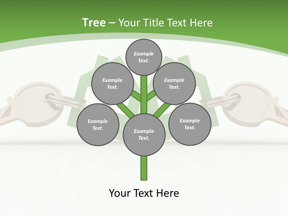 A Green House With Two Keys On Top Of It PowerPoint Template