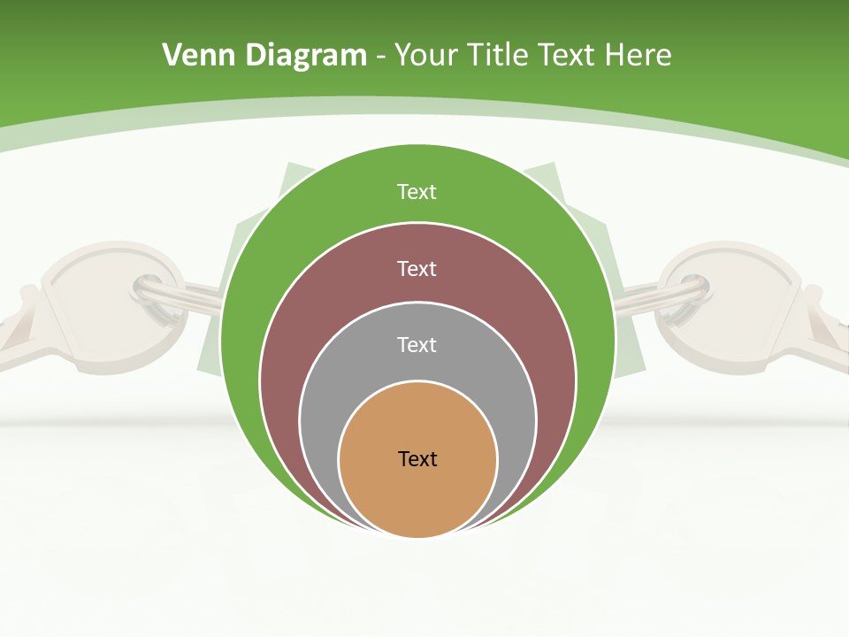 A Green House With Two Keys On Top Of It PowerPoint Template