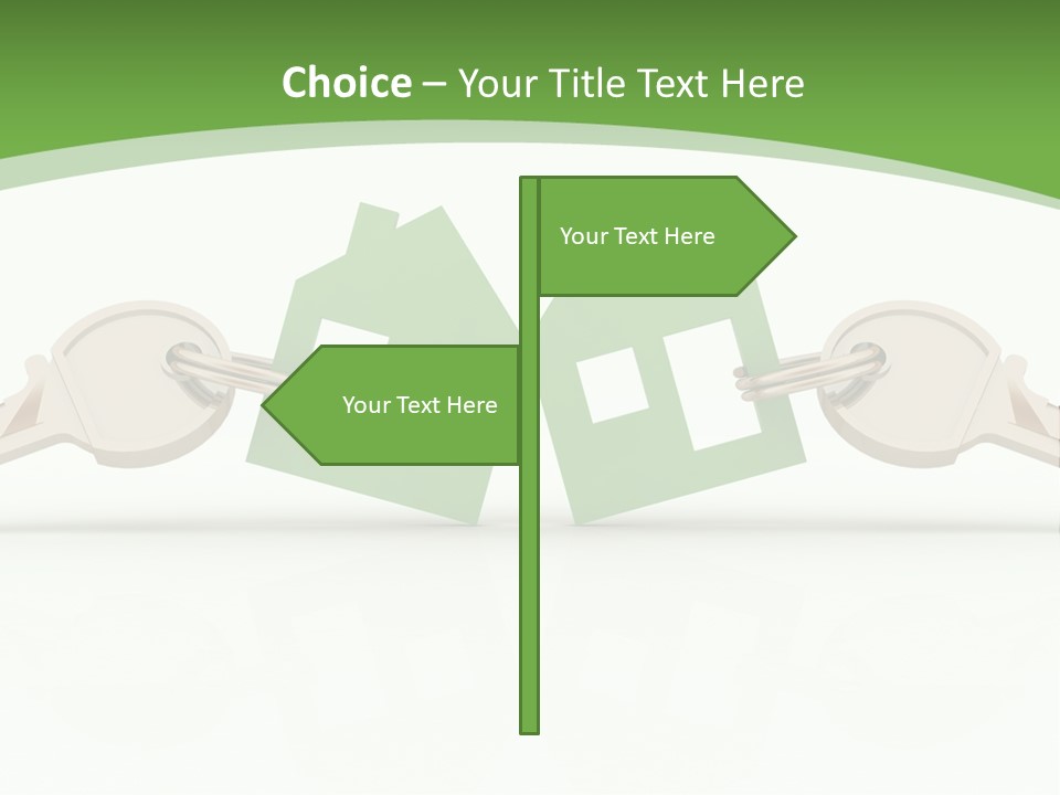 A Green House With Two Keys On Top Of It PowerPoint Template