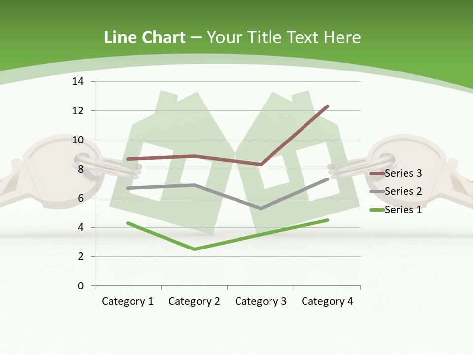 A Green House With Two Keys On Top Of It PowerPoint Template