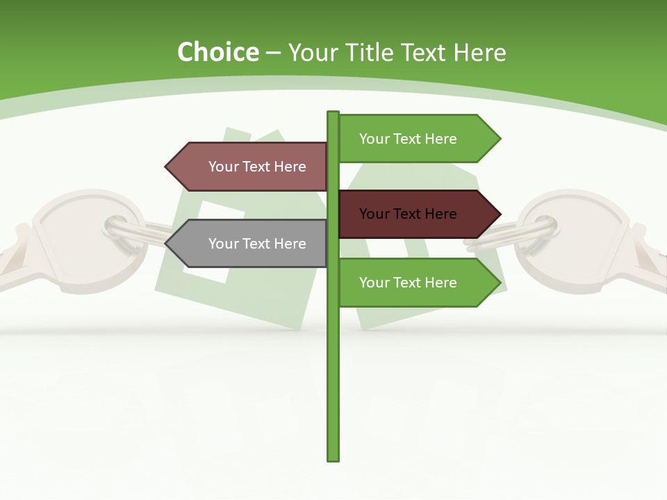 A Green House With Two Keys On Top Of It PowerPoint Template