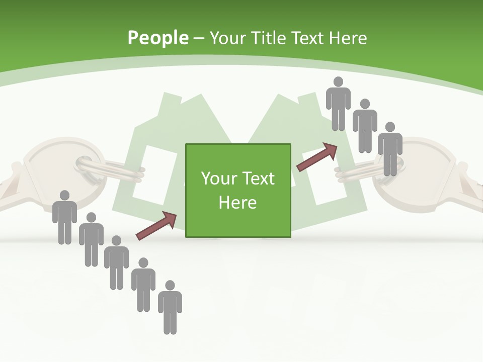 A Green House With Two Keys On Top Of It PowerPoint Template