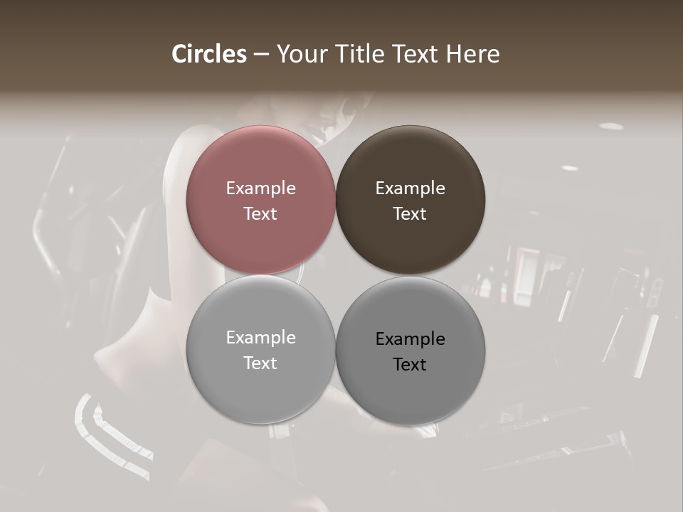 A Woman In A Bra Top Is On A Treadmill PowerPoint Template