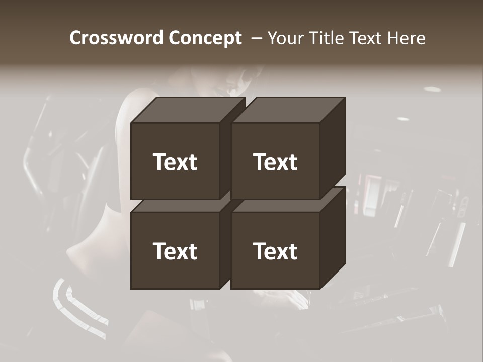 A Woman In A Bra Top Is On A Treadmill PowerPoint Template