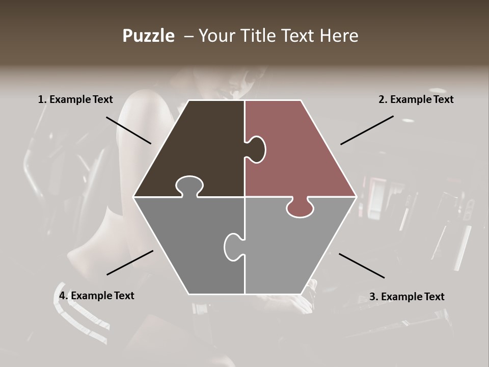 A Woman In A Bra Top Is On A Treadmill PowerPoint Template