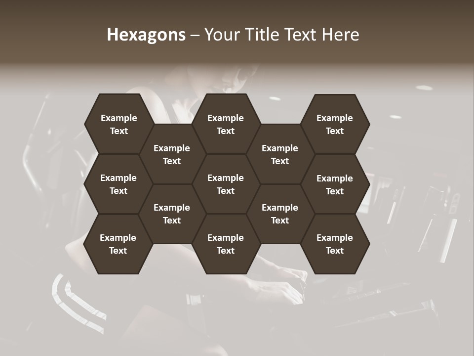 A Woman In A Bra Top Is On A Treadmill PowerPoint Template