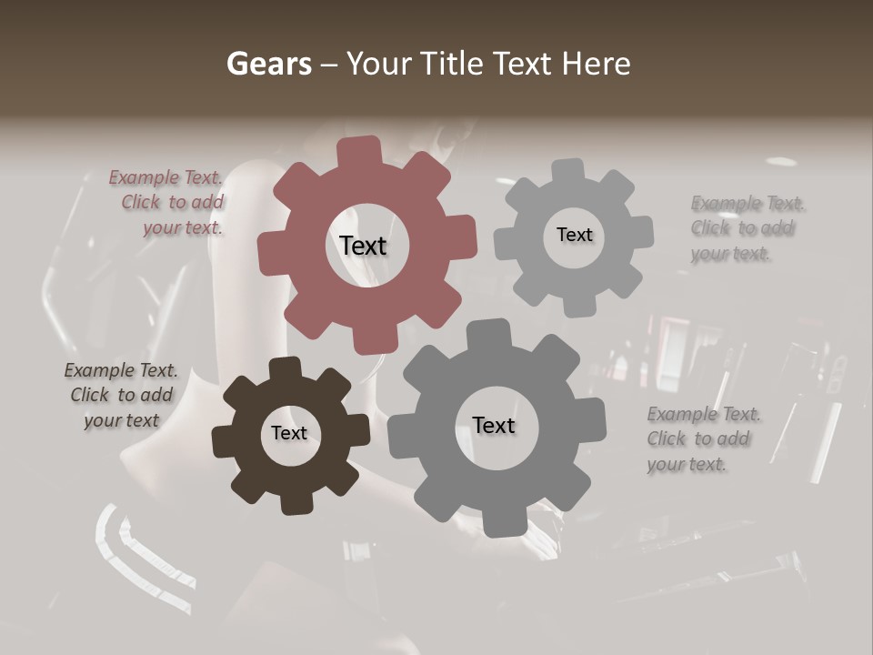 A Woman In A Bra Top Is On A Treadmill PowerPoint Template