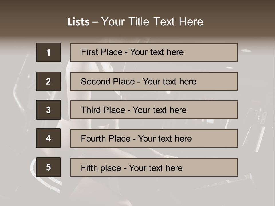 A Woman In A Bra Top Is On A Treadmill PowerPoint Template