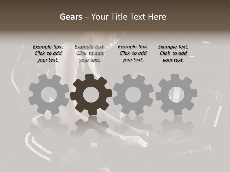 A Woman In A Bra Top Is On A Treadmill PowerPoint Template