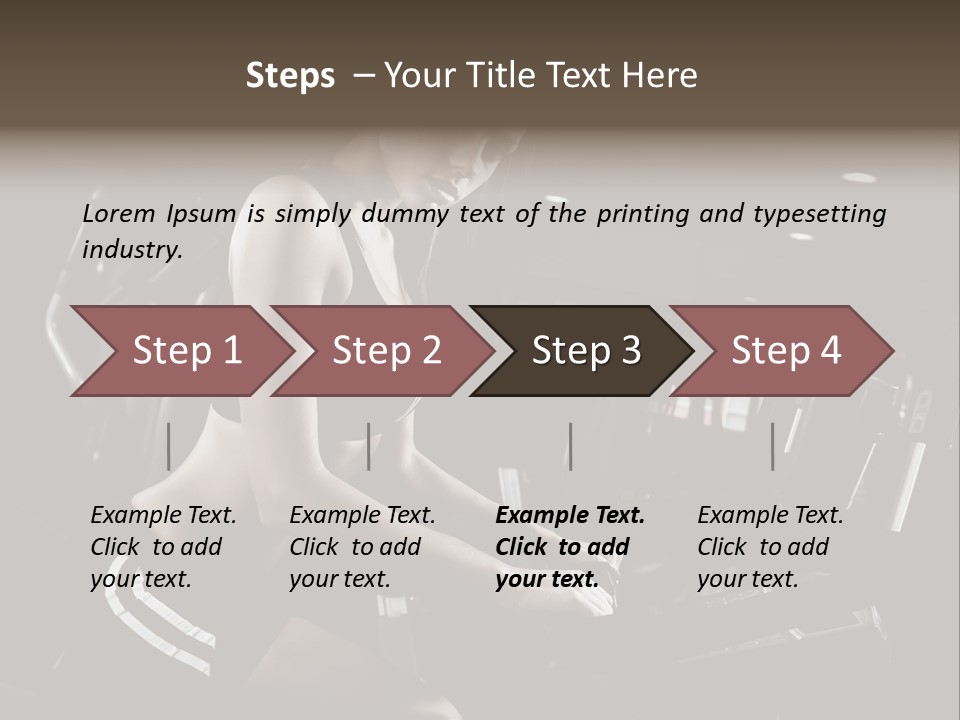 A Woman In A Bra Top Is On A Treadmill PowerPoint Template