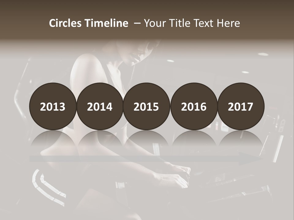 A Woman In A Bra Top Is On A Treadmill PowerPoint Template