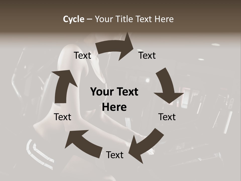 A Woman In A Bra Top Is On A Treadmill PowerPoint Template