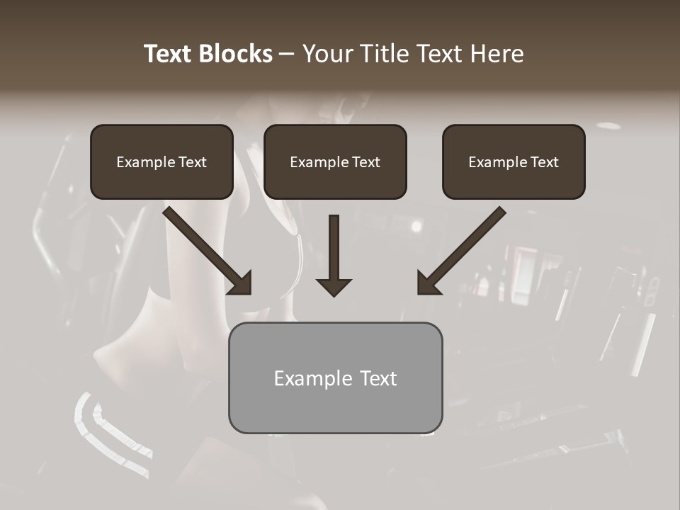 A Woman In A Bra Top Is On A Treadmill PowerPoint Template