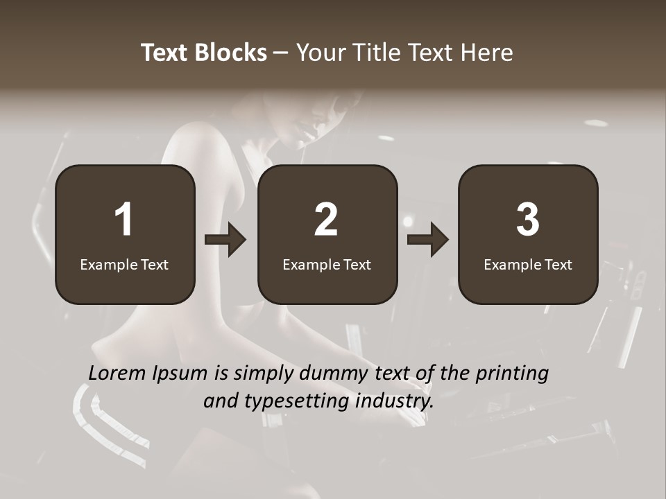 A Woman In A Bra Top Is On A Treadmill PowerPoint Template
