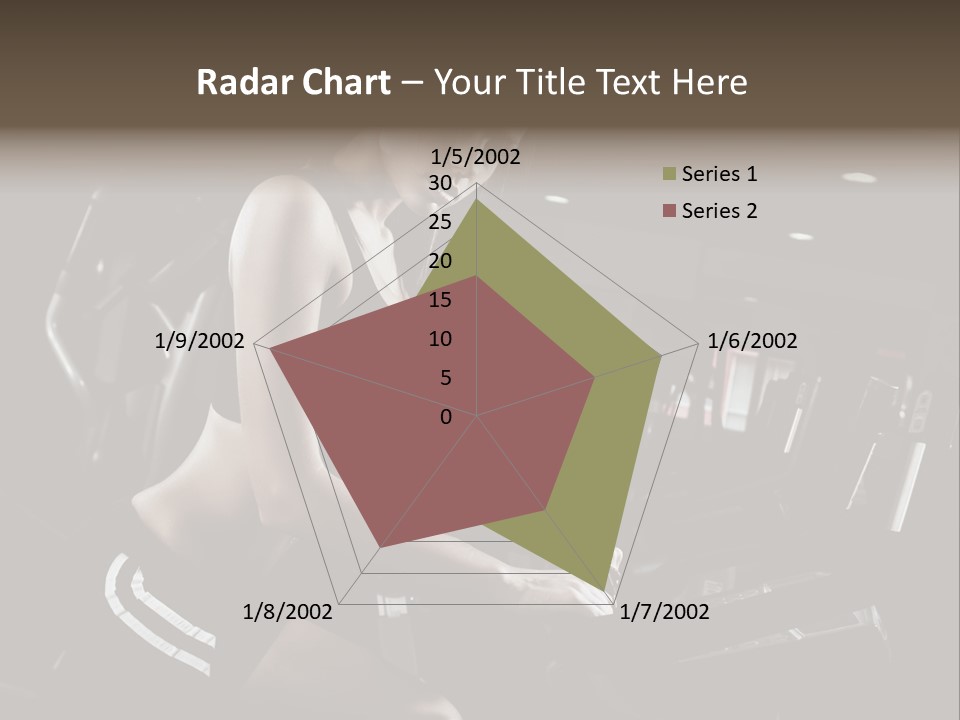A Woman In A Bra Top Is On A Treadmill PowerPoint Template