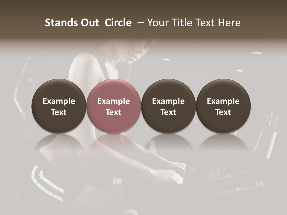 A Woman In A Bra Top Is On A Treadmill PowerPoint Template