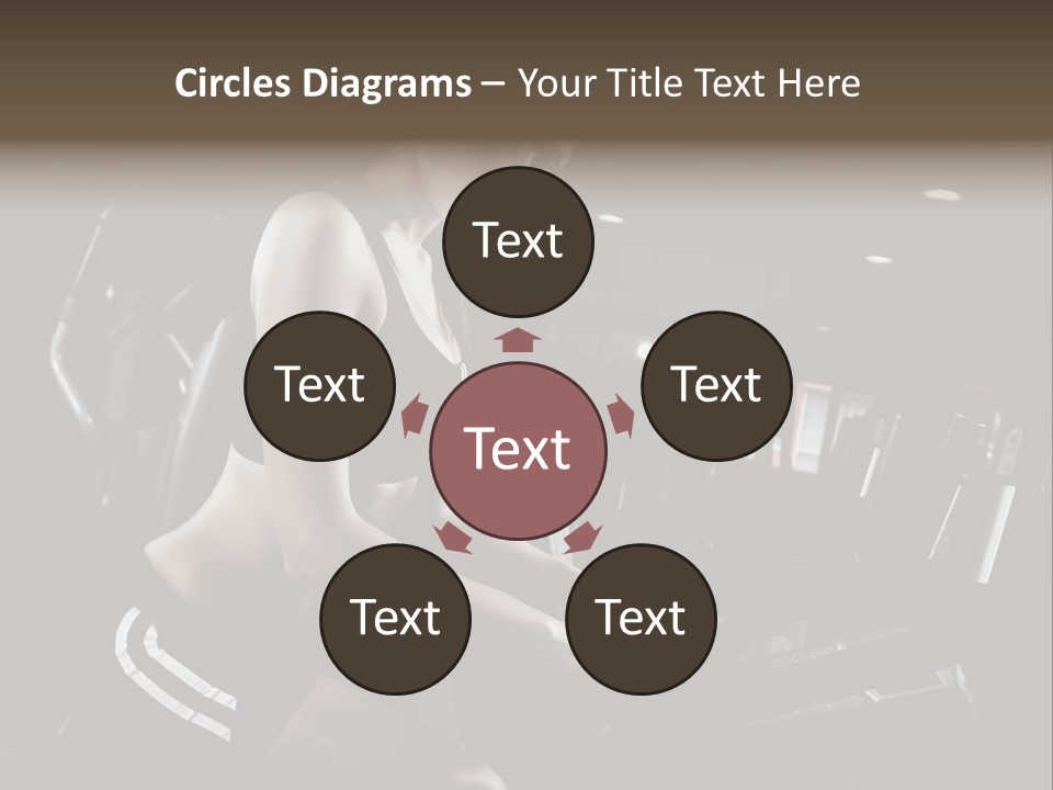 A Woman In A Bra Top Is On A Treadmill PowerPoint Template