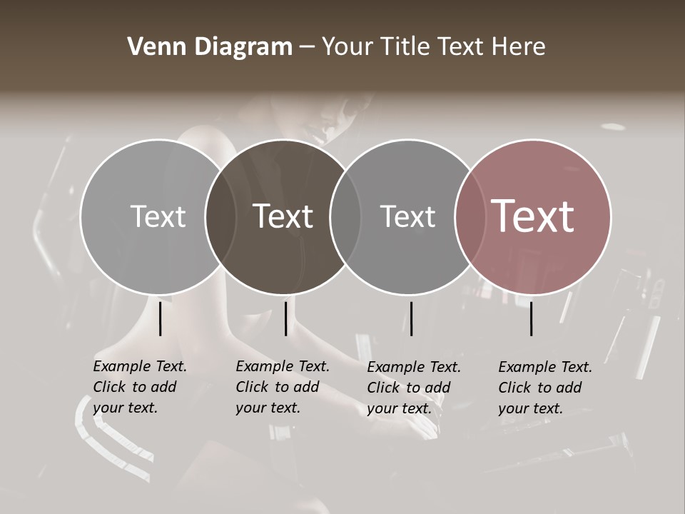A Woman In A Bra Top Is On A Treadmill PowerPoint Template