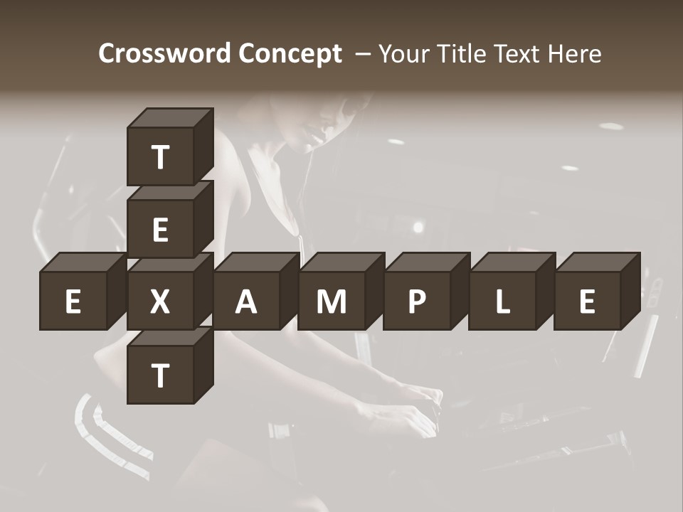 A Woman In A Bra Top Is On A Treadmill PowerPoint Template