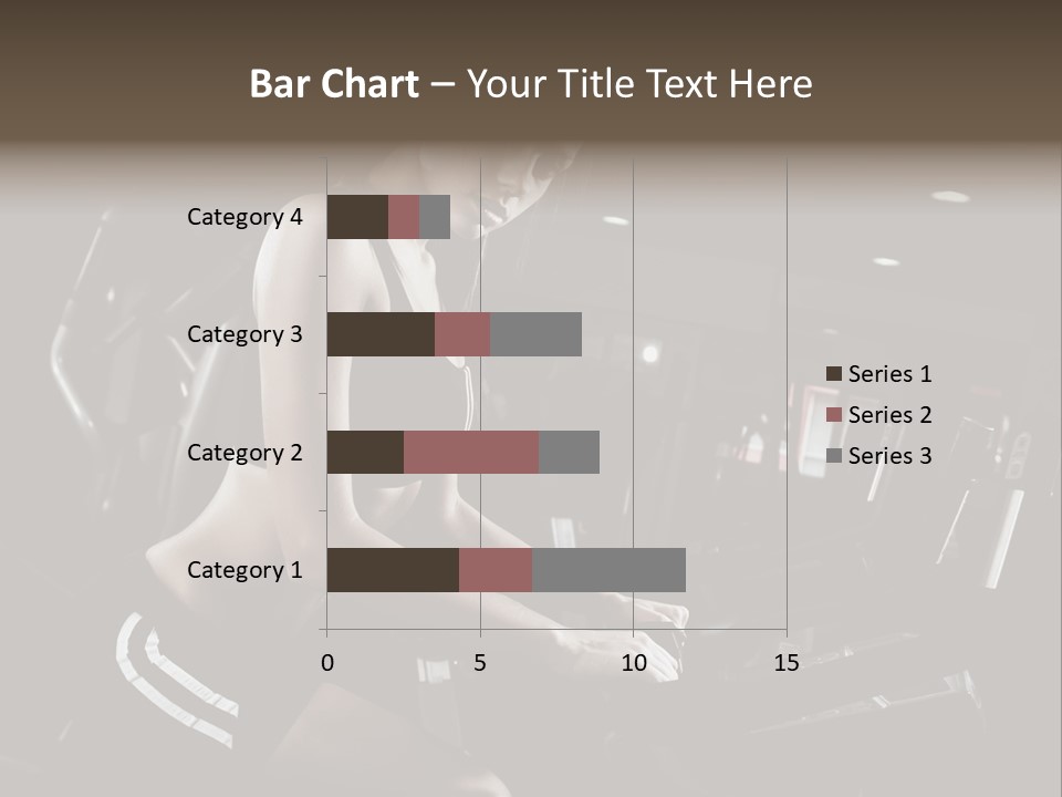 A Woman In A Bra Top Is On A Treadmill PowerPoint Template