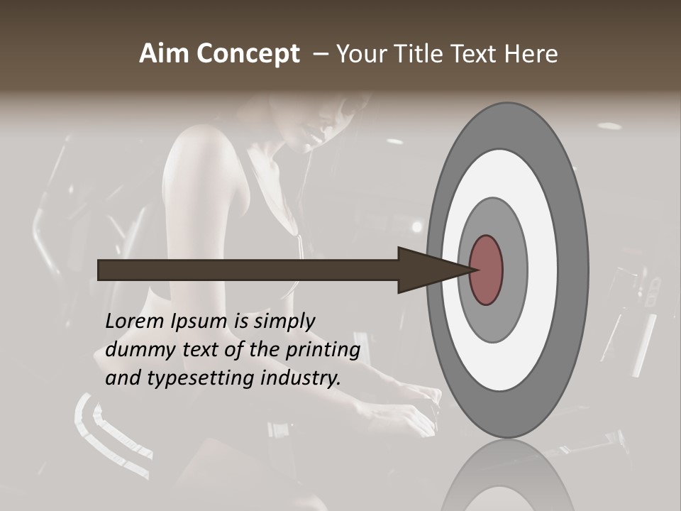 A Woman In A Bra Top Is On A Treadmill PowerPoint Template