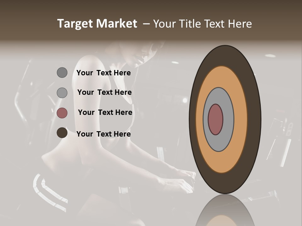 A Woman In A Bra Top Is On A Treadmill PowerPoint Template