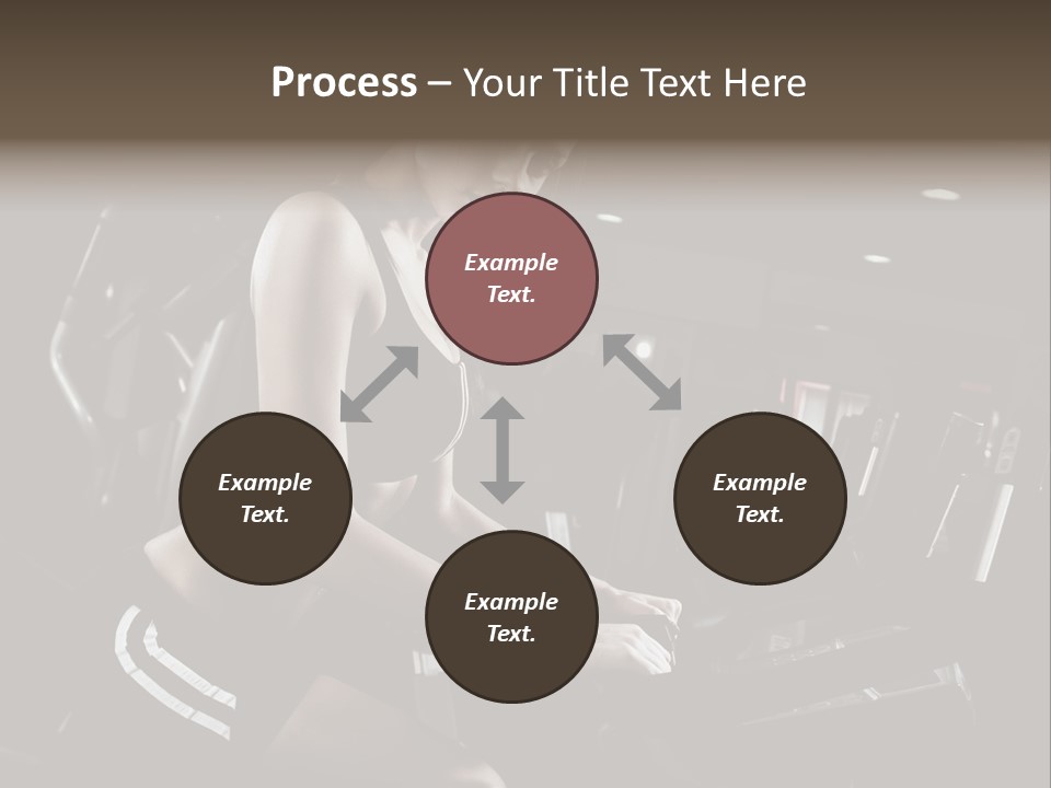 A Woman In A Bra Top Is On A Treadmill PowerPoint Template